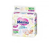 Merries Подгузники S (4-8 кг) 24 шт